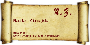 Maitz Zinajda névjegykártya